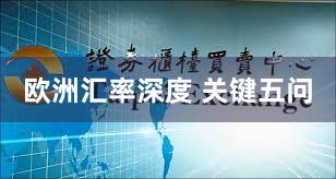 欧洲汇率深度 关键五问